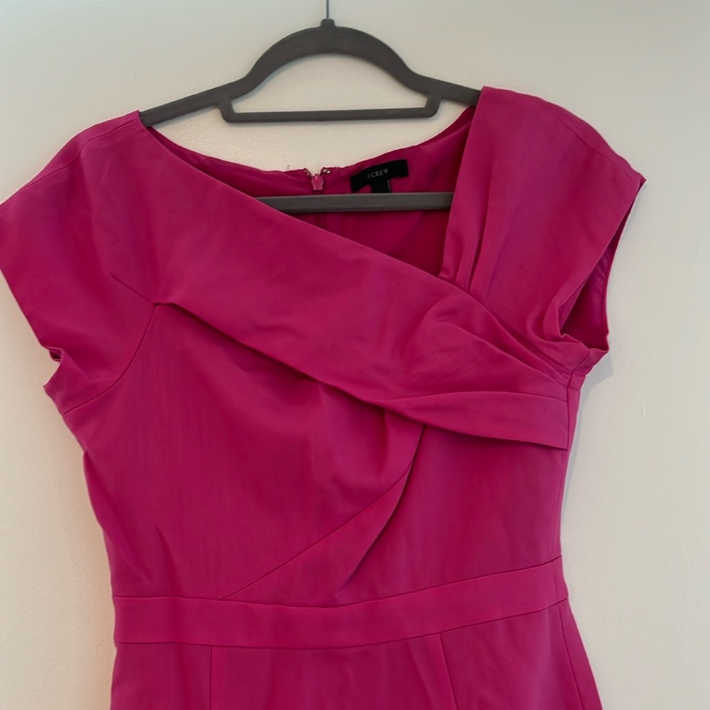Bright pink JCrew workwear dress